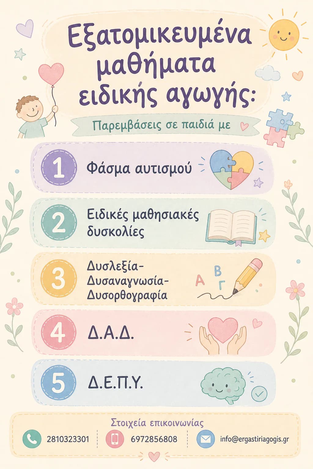 Εξατομικευμένα μαθήματα ειδικής αγωγής
